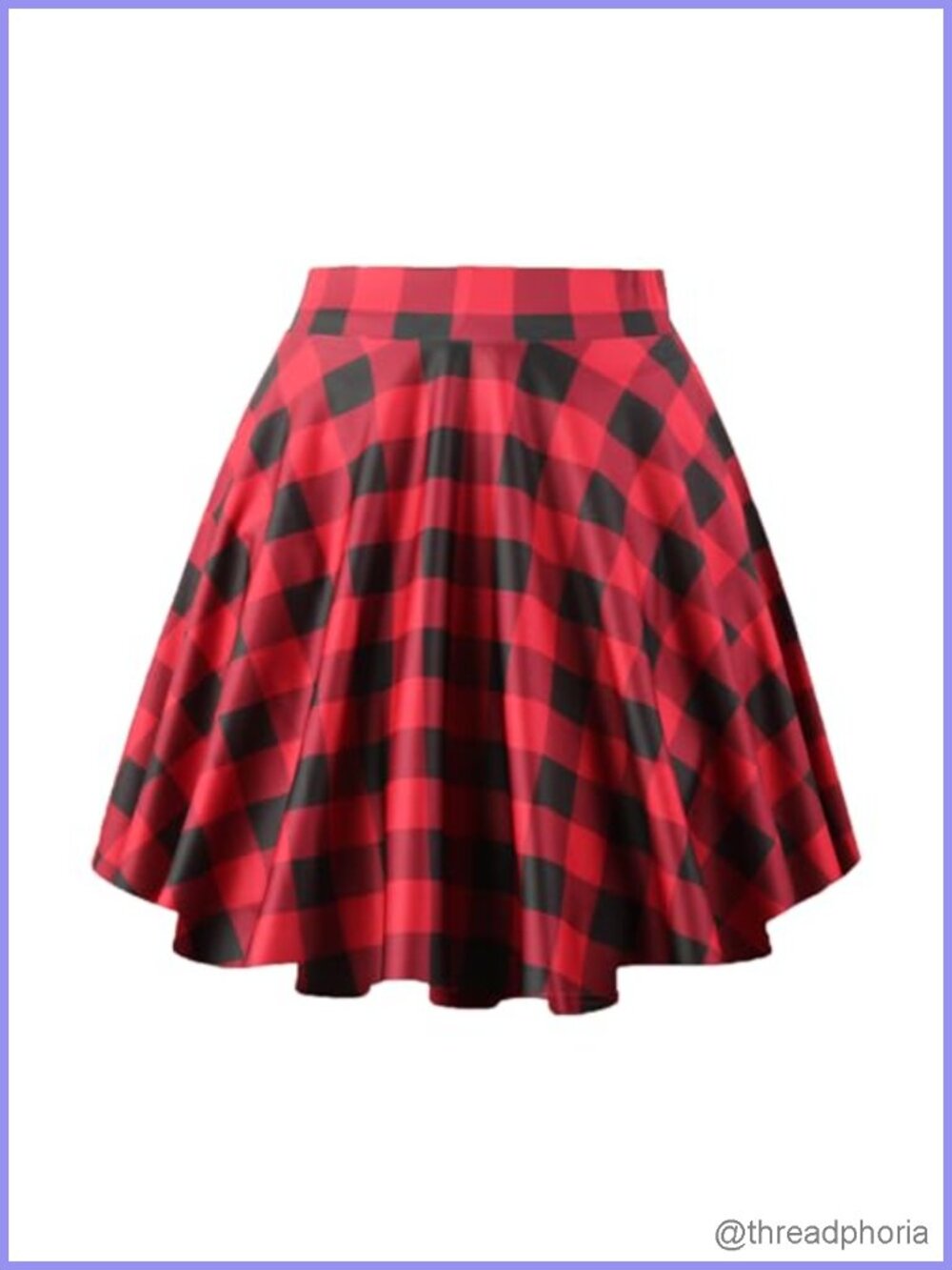 Women's A-Line Mini Skater Skirt Casual Elastic Waist